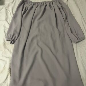 Off-Shoulder Shift Dress in Dusty Lavender